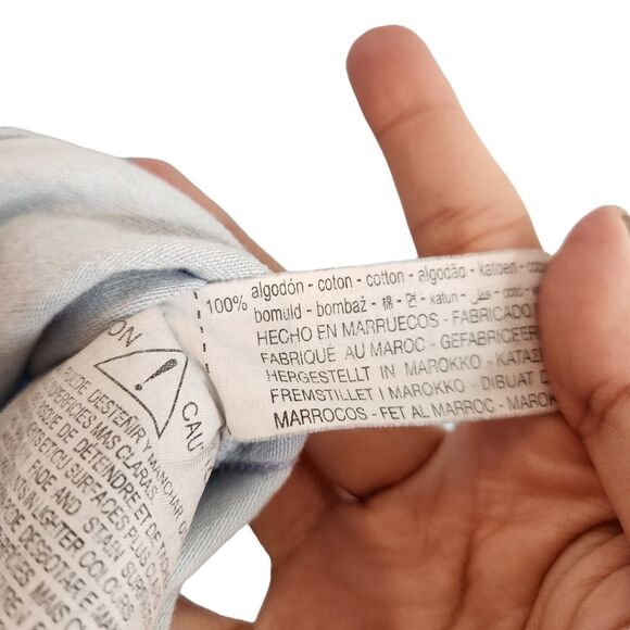 ZARA Dress Womens Extra Small Blue Ruffle Denim Mini Shirt Dress Blogger Fave - Picture 11 of 14